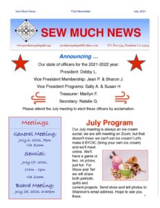 PQG July 2021 Newsletter