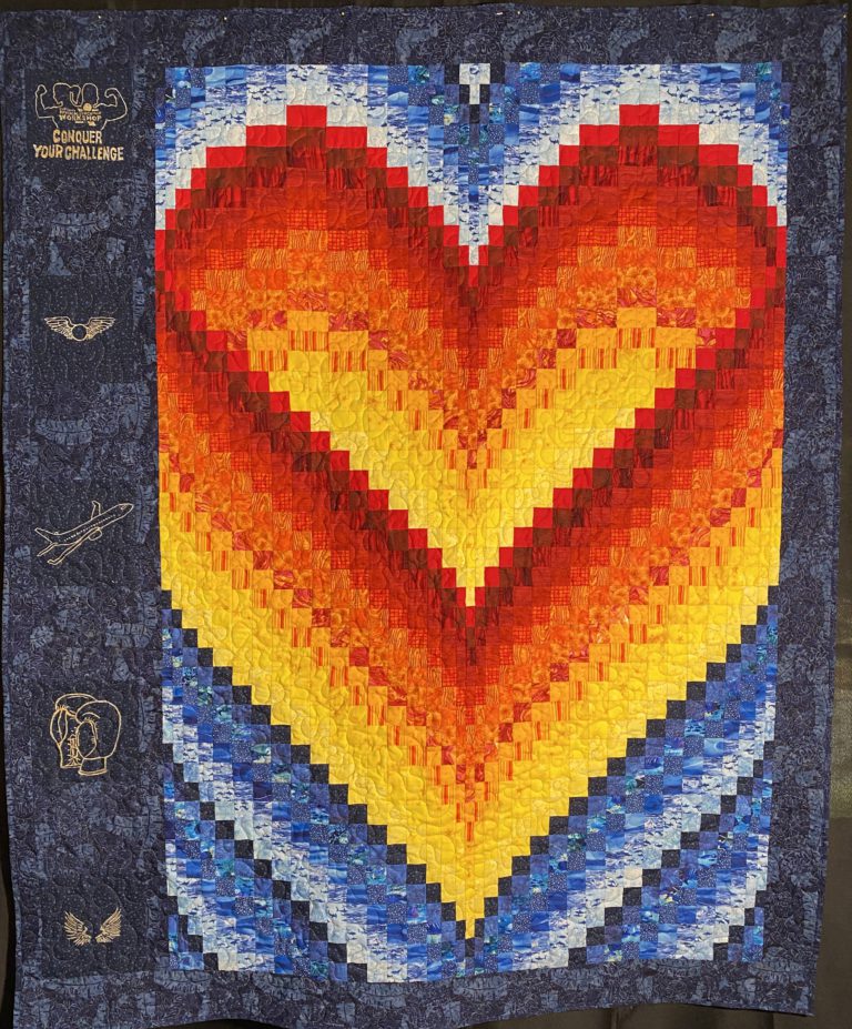 bargello heart quilt by Colleen Pelfrey