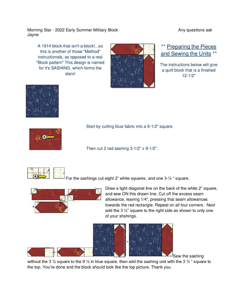 thumbnail of Morning Star – 2022 Early Summer Military Block _____